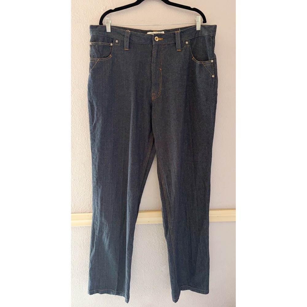LC Canto Italian Designer Mens Dark Wash Straight Leg Denim Jeans‎ Blue 42L